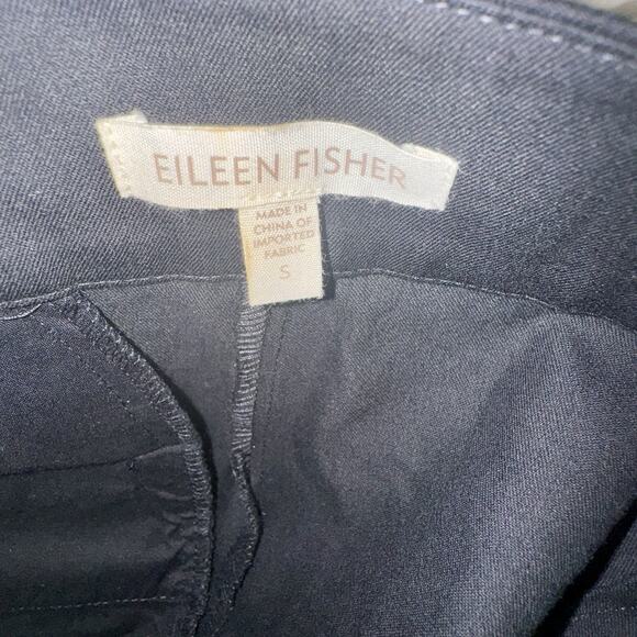Eileen Fisher Pants Trousers Black Career Womens Sz Small Organic Cotton Stretch - Picture 8 of 11